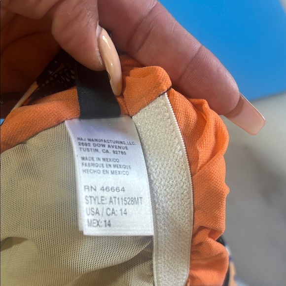 Athena Geometric Blue and Orange Swimsuit - Picture 5 of 5